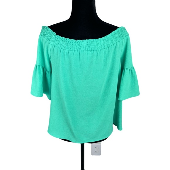 Kaari Blue Women’s off the shoulder Ruffle sleeve blouse top size M - Picture 4 of 8